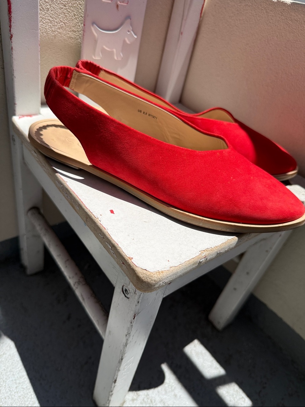 COS Womens Suede Slingback Slip On Flats Red Size 40 EU Size 8.5/9 US - Picture 8 of 11